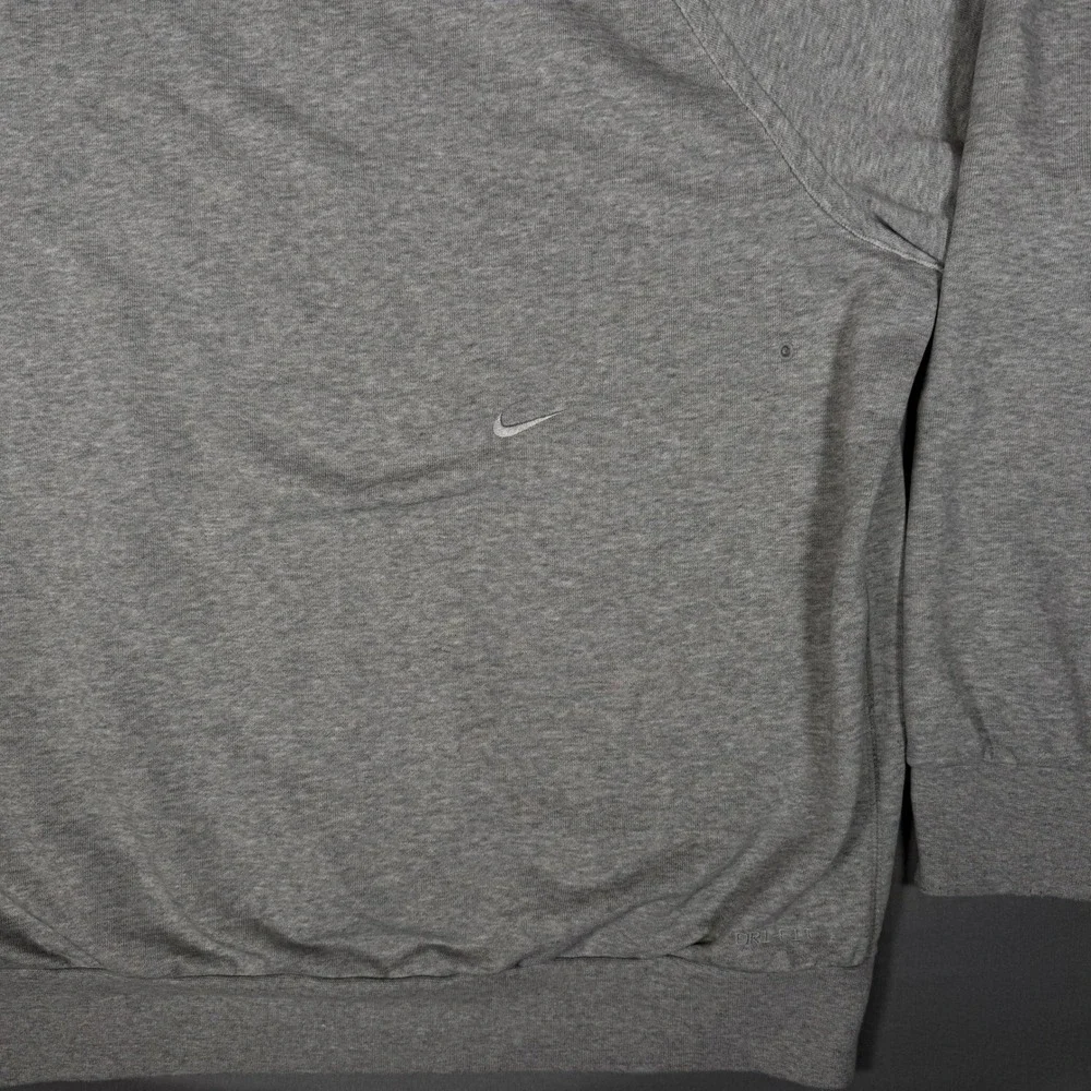 Nike Dri Fit Crewneck Sweatshirt Mens XL Gray Swoosh Athletic Pullover‎